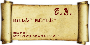 Bittó Máté névjegykártya